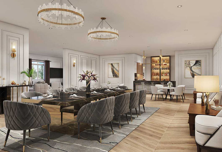 Royal Tuscan - Masterpiece Townhomes Elegant Interiors Dining Area