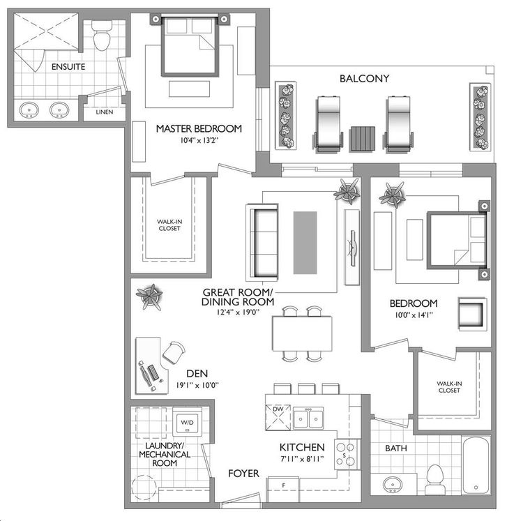 Royal Windsor Condos by Sherwood |The Empress Floorplan 2 bed & 2 bath