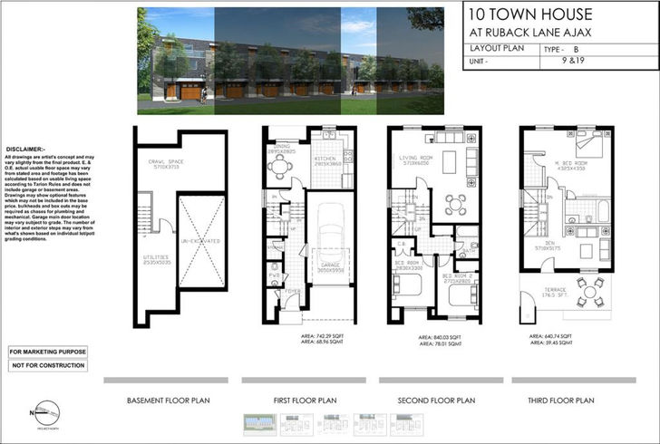 Proposed Floor plan For Type B Townhouse