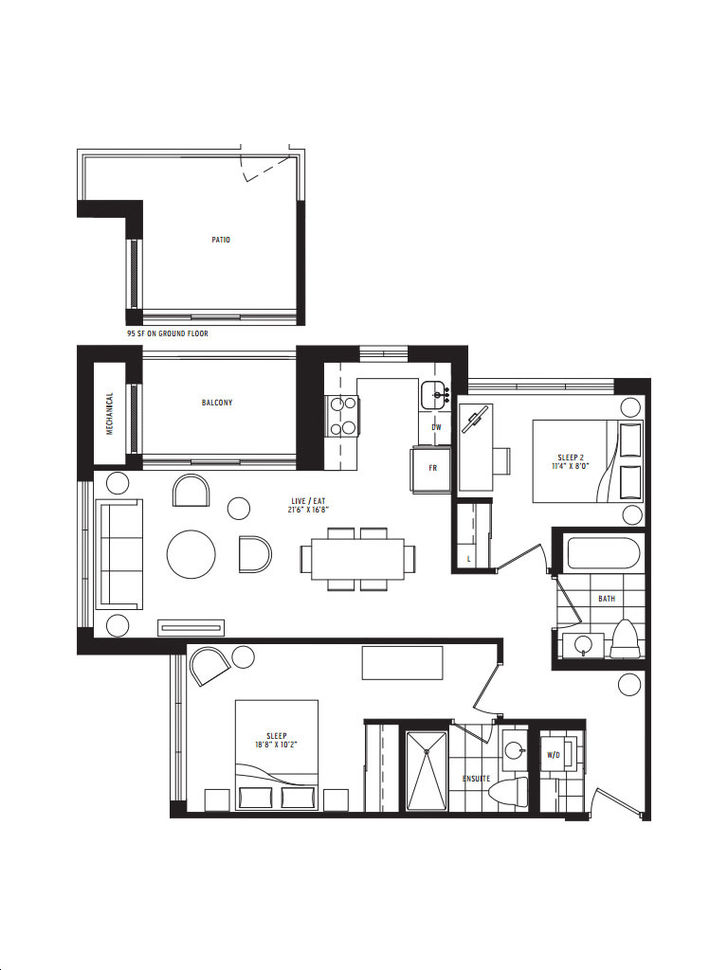 SCOOP Condos by Graywood |C11 Floorplan 2 bed & 2 bath