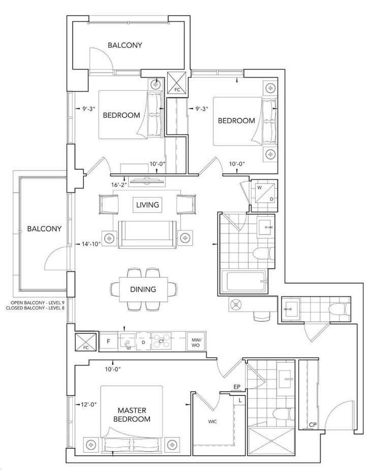 SQ at Alexandra Park by Tridel |3B Floorplan 3 bed & 2.5 bath