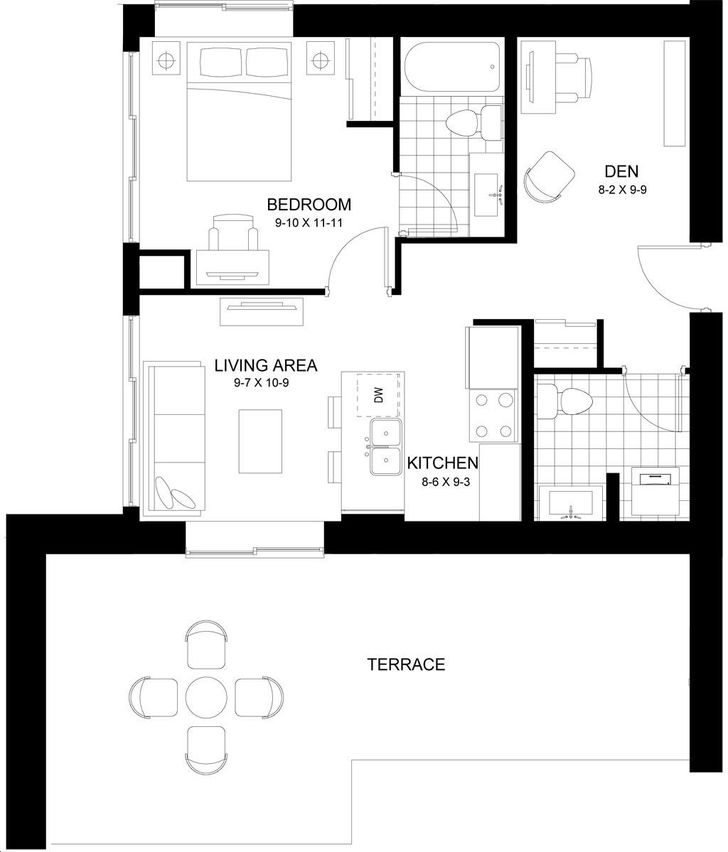 Sage 2 Condos by IN8-Developments |Unit 306 Floorplan 1 bed & 1 bath