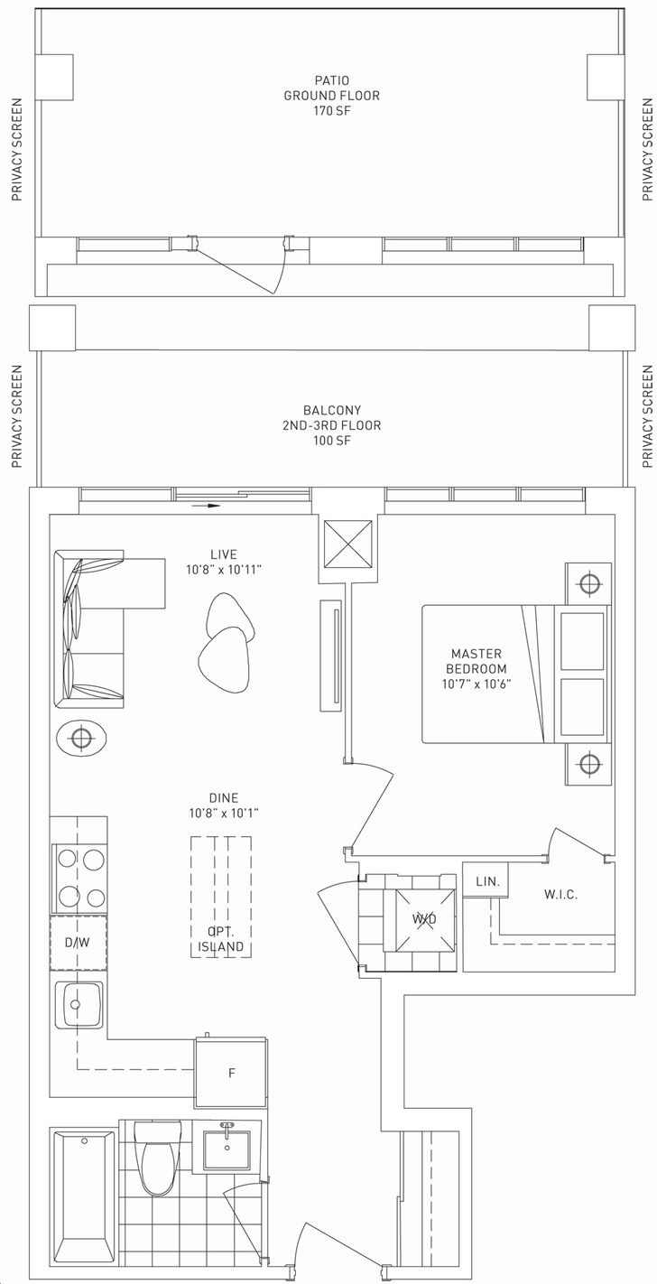 Saturday in Downsview Park Condos 2 by Mattamy |1B-5 Floorplan 1 bed & 1  bath