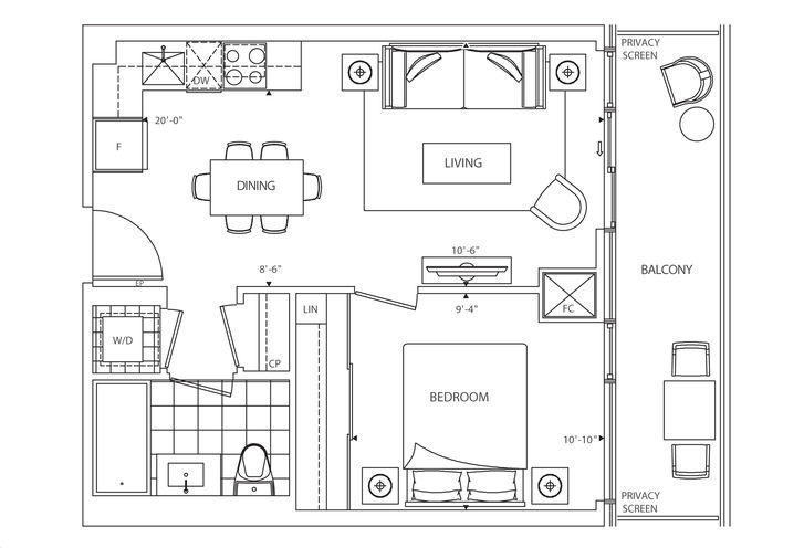 Scala Condos by Tridel |1A Floorplan 1 bed & 1 bath