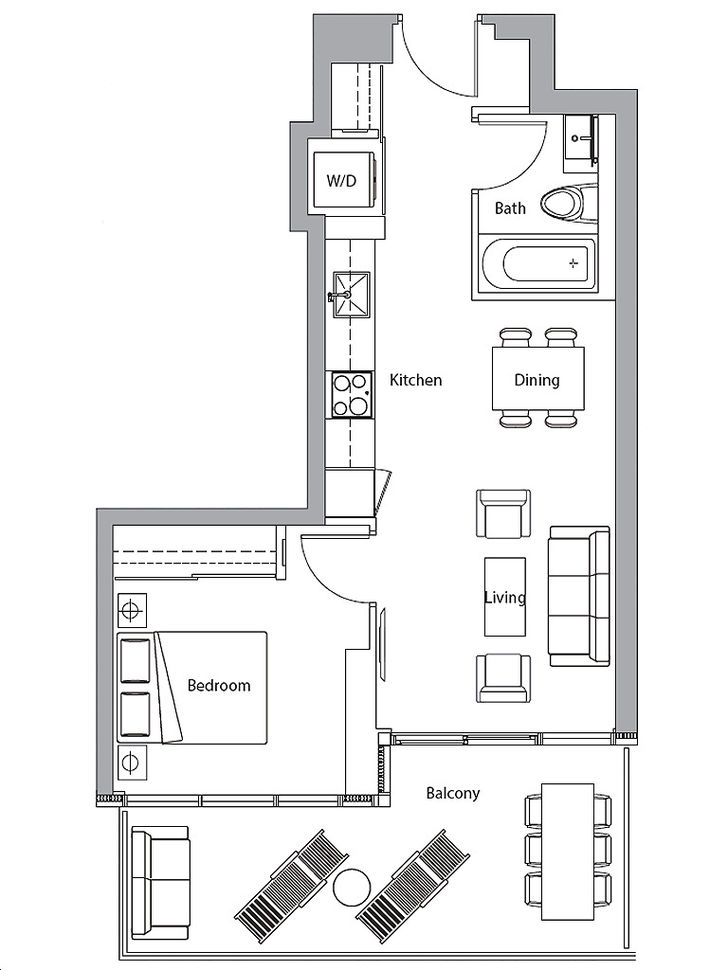 Seasons Condos by Concord-Adex |Suite 05 Floorplan 1 bed & 1 bath