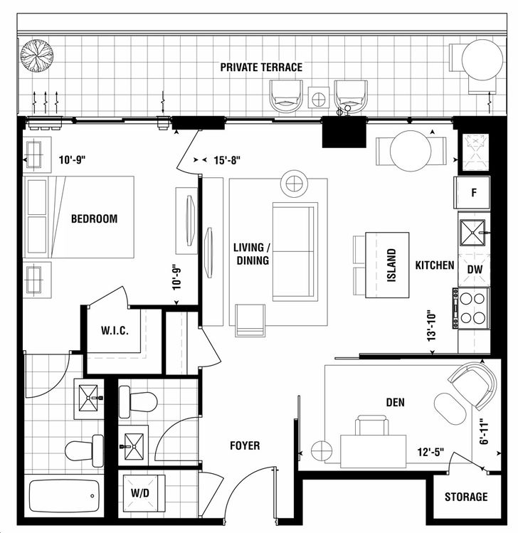 South District Condos by Queensgate |1A+D-T *Penthouse* Floorplan 1 bed ...