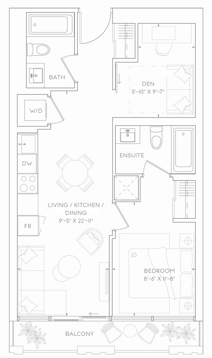 South Forest Hill Residences By Parallax Investment Corporation Forest Hill 608 Floorplan 1 Bed 2650