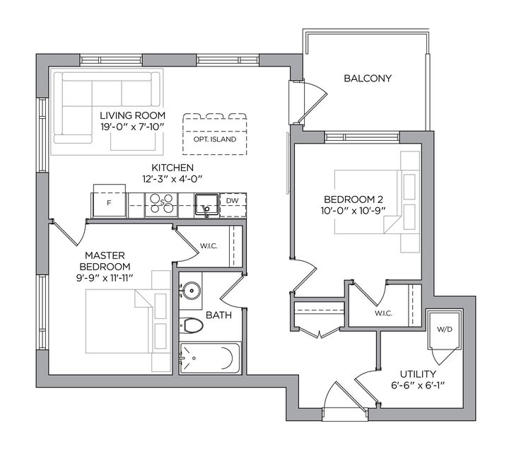 Spur Line Common Condos by Reids Heritage |The Avon Floorplan 2 bed & 1 ...