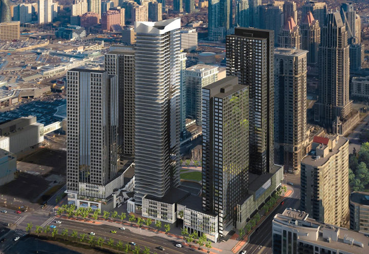 Condominiums at Square One District, Aerial View of the Towers