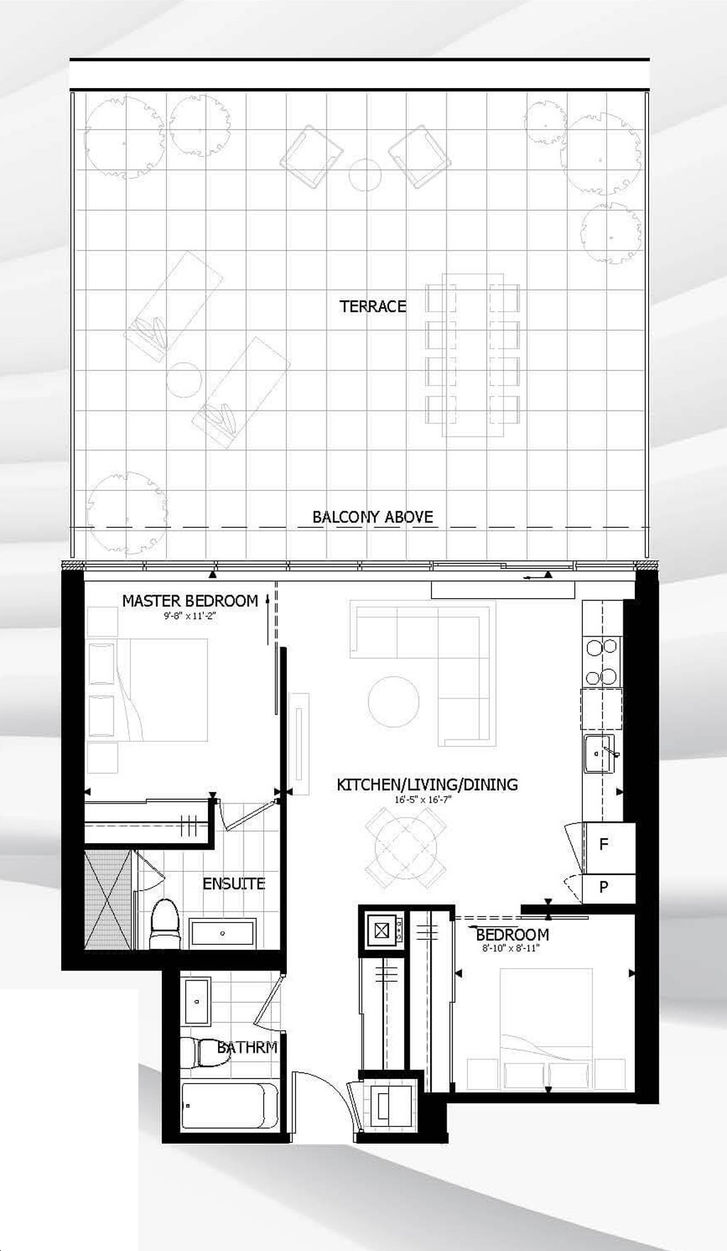 Stanley Condos by Tribute Suite 201T Floorplan 2 bed & 2