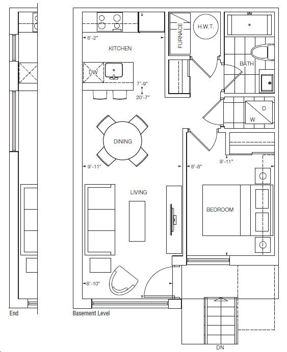 Station West Towns by ADI |Grand Central Floorplan 1 bed & 1 bath