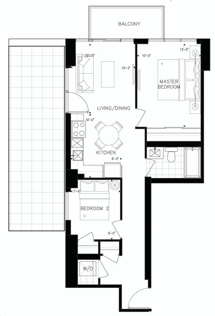 Stella at Southside Condos by I2-Developments |2W-T Floorplan 2 bed & 1 ...