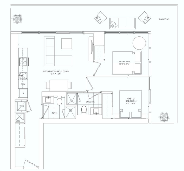 Sugar Wharf Condos 2 by Menkes |Reef Floorplan 2 bed & 2 bath