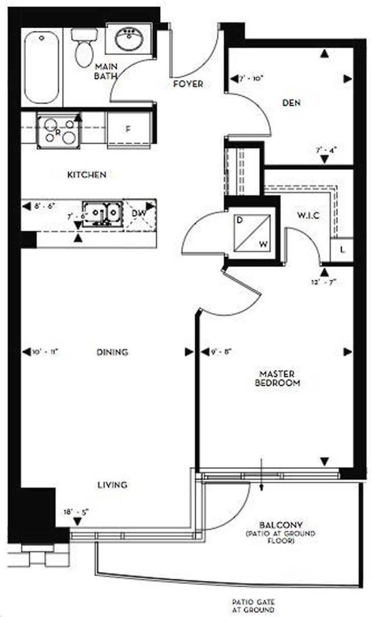 Summer Palace Condos by Catalia Maple Floorplan 1 bed & 1