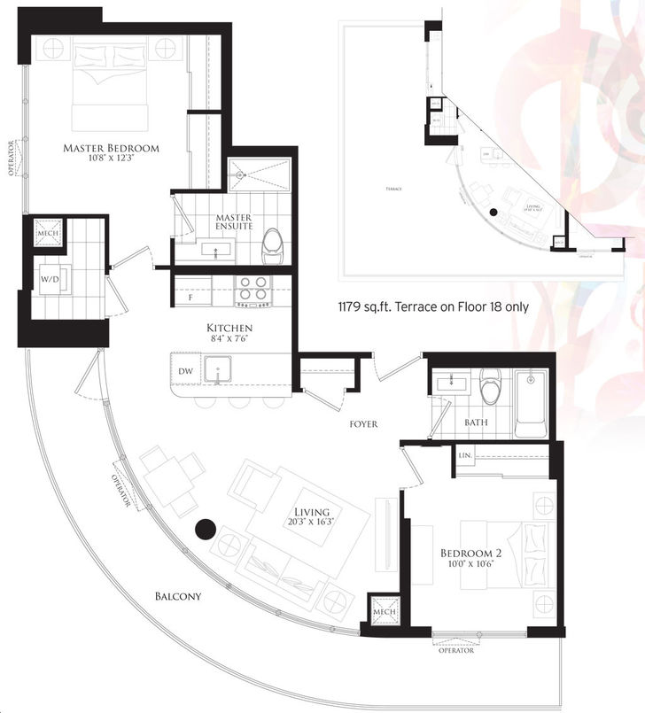 Symphony Condos by Inzola Bach Floorplan 2 bed & 2 bath