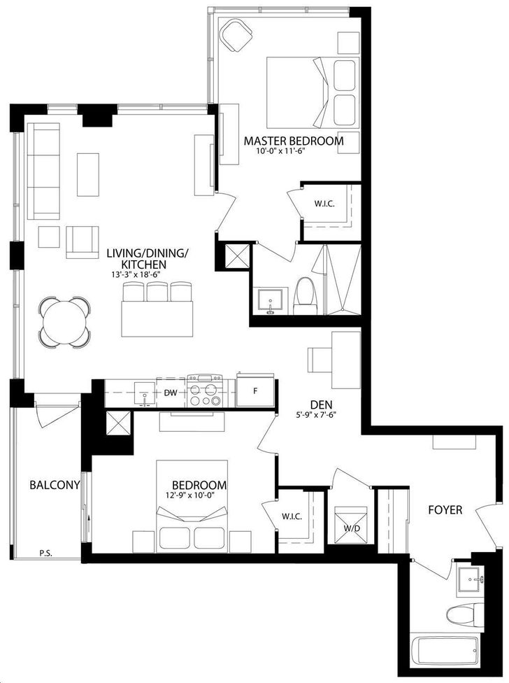 Tao Condos on Bayview by SigNature-Communites |SUN Floorplan 2 bed & 2 bath