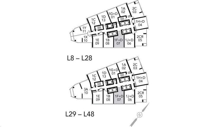 Ten York Condos 1F+D Key Plan