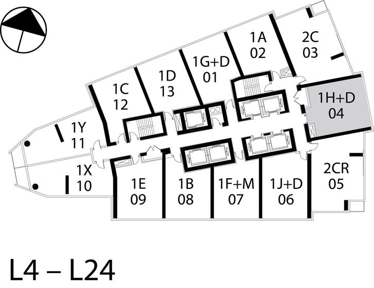 Ten York Condos 1H+D Key Plan