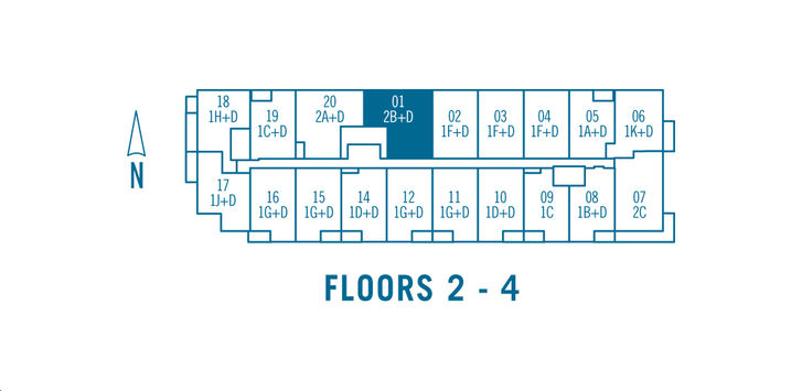 Terrace on Danforth 2B+D Key Plan