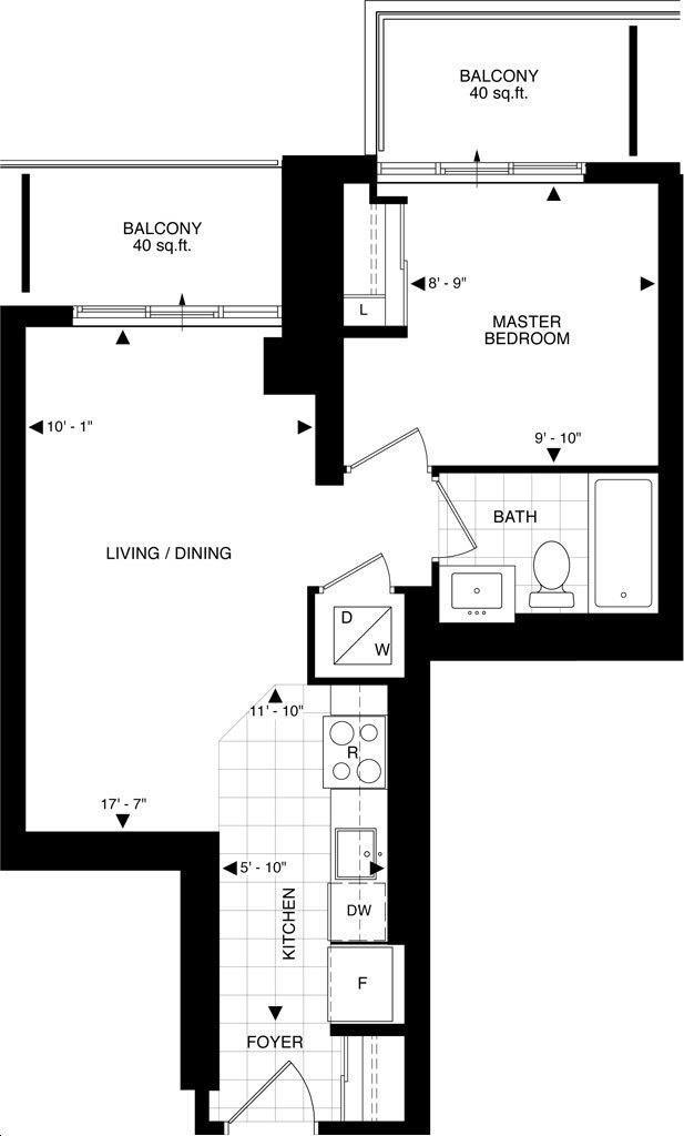 The Beverly Hills Condo by Great-Lands |A3 Floorplan 1 bed & 1 bath