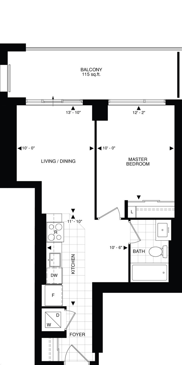 The Beverly Hills Condo by Great-Lands |N - A18a Floorplan 1 bed & 1 bath