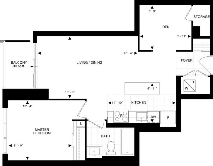 The Beverly Hills Condo by Great-Lands |S - B76 Floorplan 1 bed & 1 bath