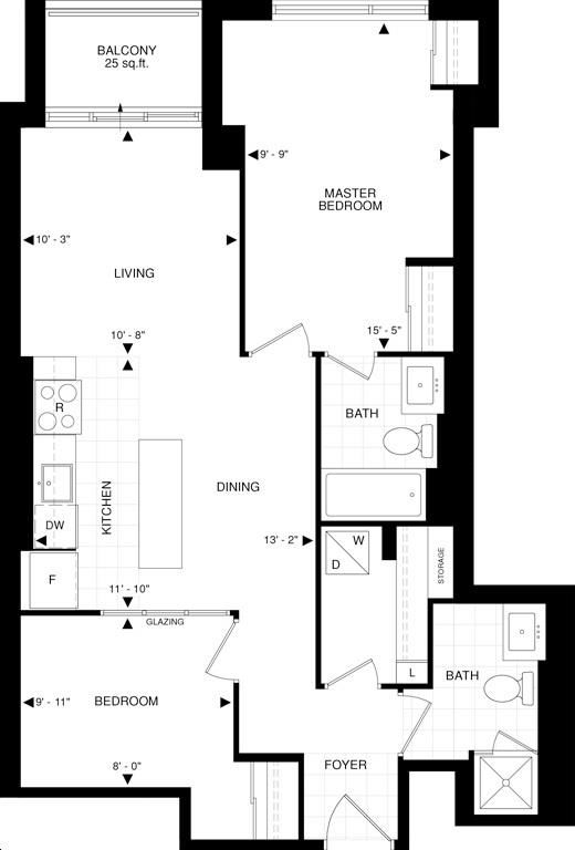 The Beverly Hills Condo by GreatLands S D3a Floorplan