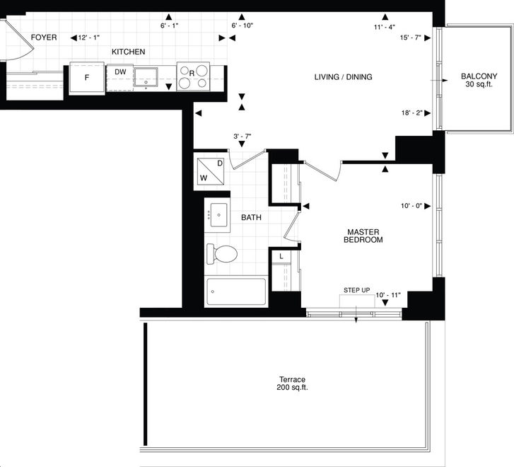 The Beverly Hills Condo by Great-Lands |sA45 Floorplan 1 bed & 1 bath