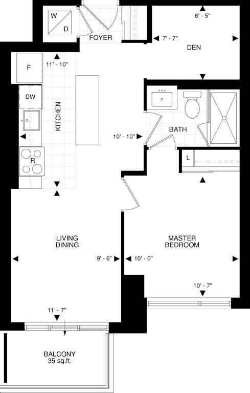 The Beverly Hills Condo by Great-Lands |sB65 Floorplan 1 bed & 1 bath