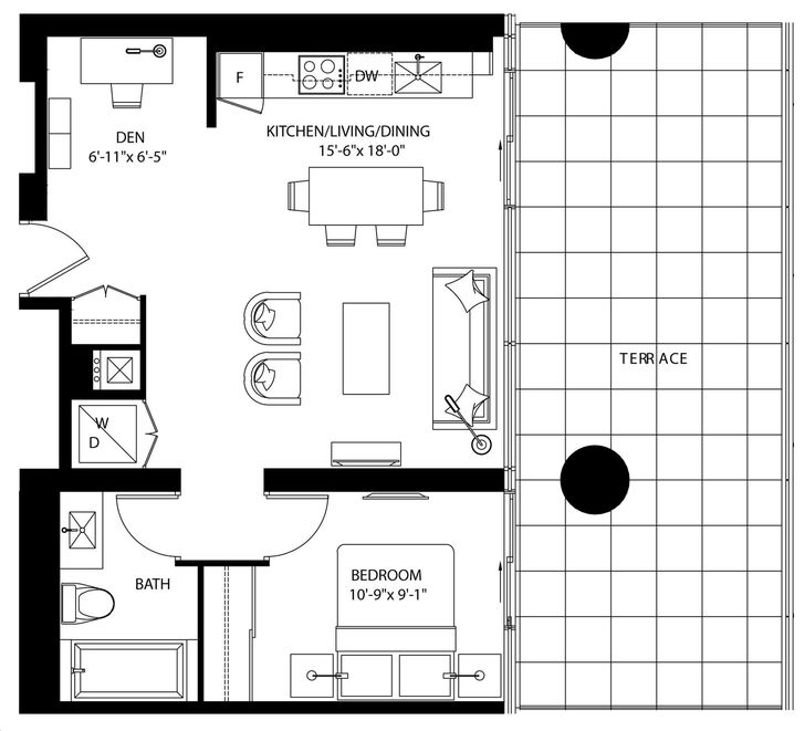 The Bond Condos by Lifetime |b619 Floorplan 1 bed & 1 bath