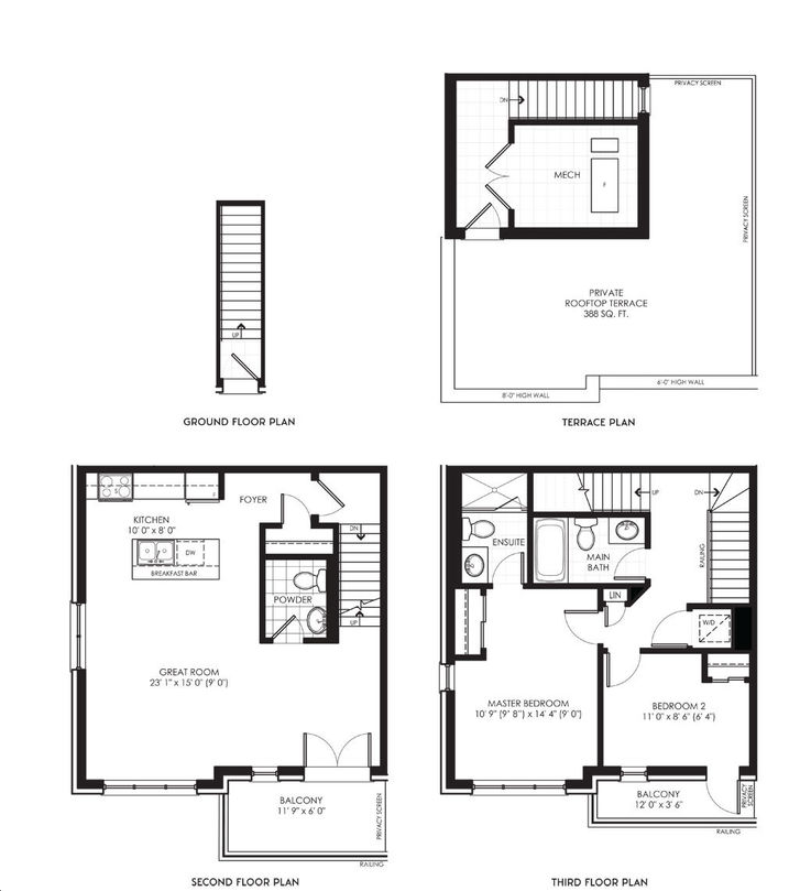 The Bond Towns by Dormer-Homes |Park (End) Floorplan 2 bed & 2.5 bath