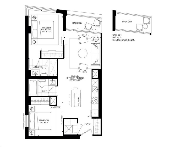 The Bronte Condos Oakville by Queensgate |Bellthorpe Floorplan 2 bed ...