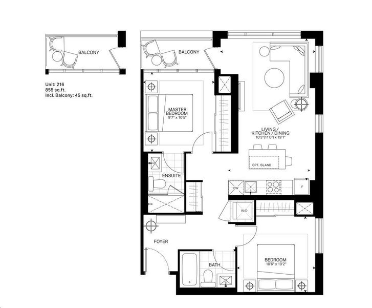 The Bronte Condos Oakville by Queensgate |Palmerston Floorplan 2 bed ...