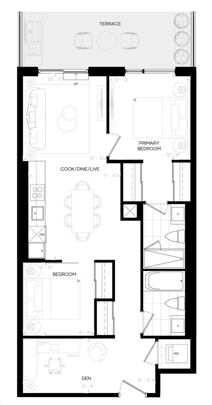 The Capitol Residences by Madison G2E+D(T) Floorplan 2 bed & 2 bath