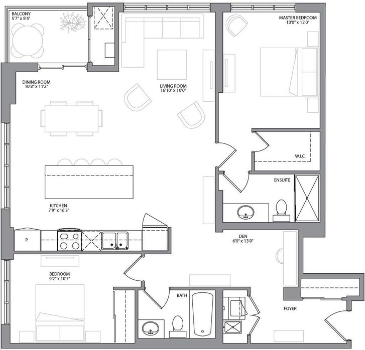 The Clairington Condos by Castleridge |1145 Type A2 Floorplan 2 bed & 2 ...