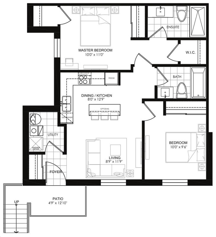 The Clarkson Urban Towns by Haven |MAPLEGROVE Floorplan 2 bed & 2 bath