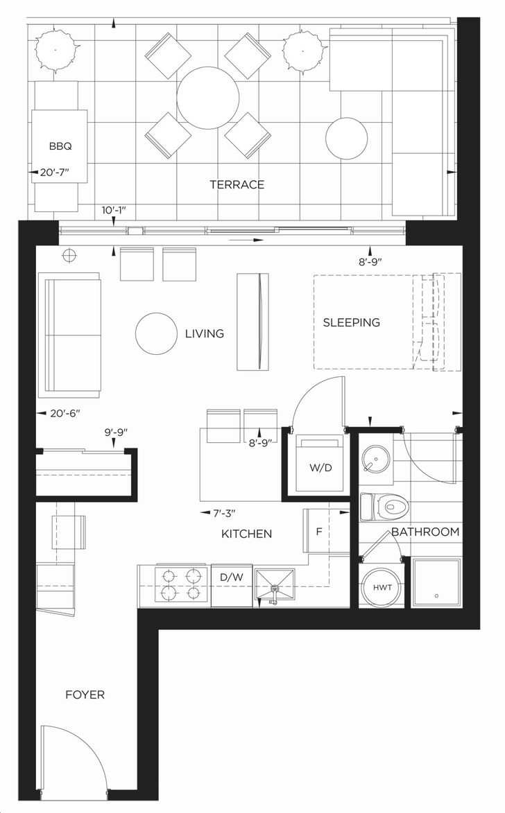 The Cliffton Condos by Cliffside-Homes |Suite 605 Floorplan 0 bed & 1 bath