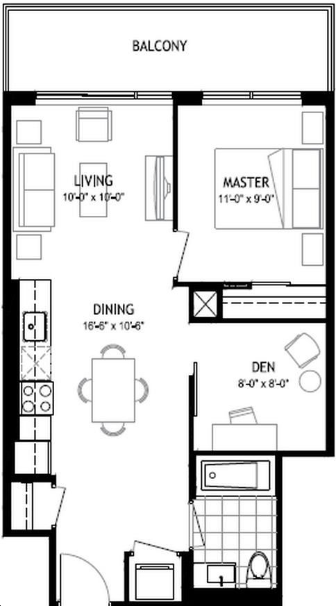 The Colours of Emerald City by Almadev |Oak Floorplan 1 bed & 1 bath