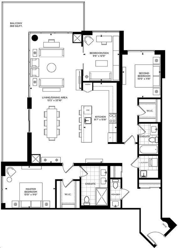 The Craftsman Condos By Vandyk The Fallingwater Floorplan 3