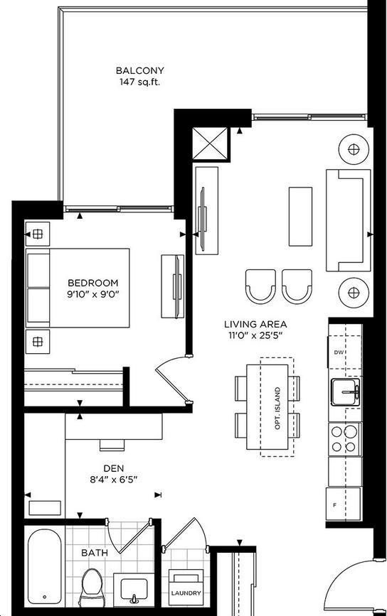 The Craftsman Condos by VANDYK |The Madison Floorplan 1 bed & 1 bath