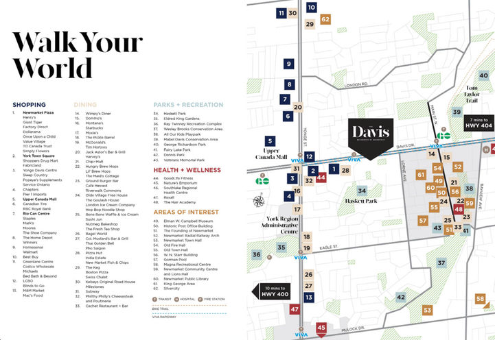 Neighbourhood Amenity Map Surrounding The Davis Condos