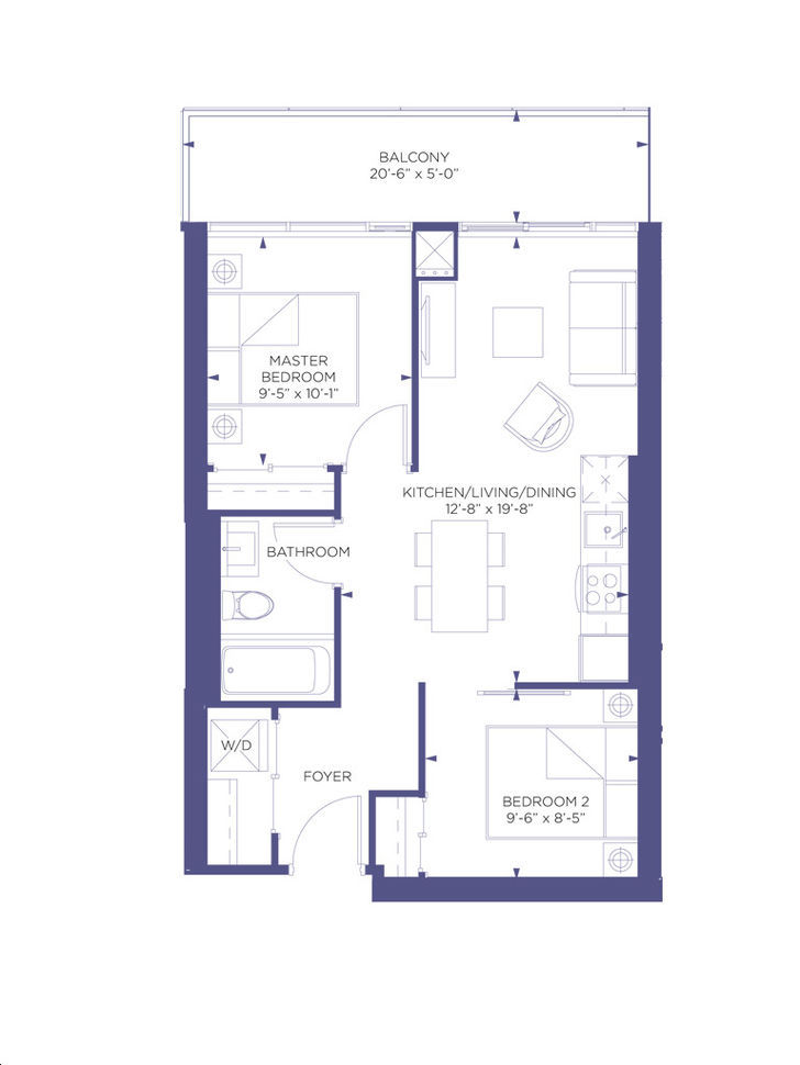 The Diamond Condos by Diamante 17 Floorplan 2 bed & bath