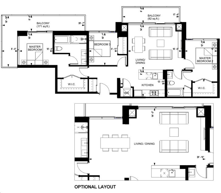 The Diamond Condos by Diamante PH 08 Floorplan 3 bed & 3