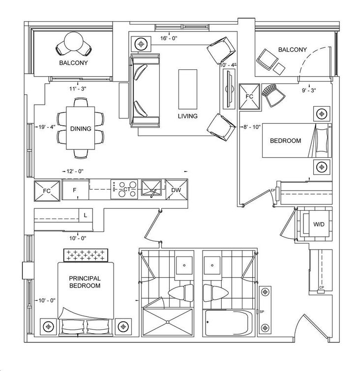 The Dupont Condos by Tridel |2F Floorplan 2 bed & 2 bath