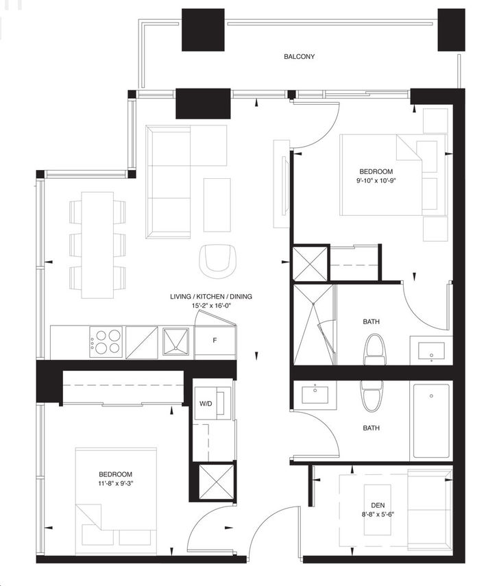The Forest Hill Condos by CentreCourt Unit 2DB Floorplan