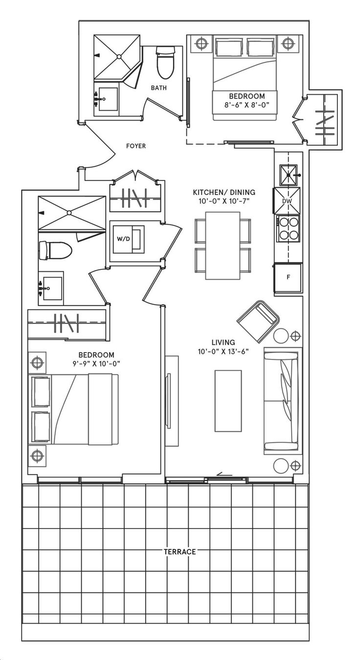 The Frederick Condos by Felcorp |The Willard Floorplan 2 bed & 2 bath