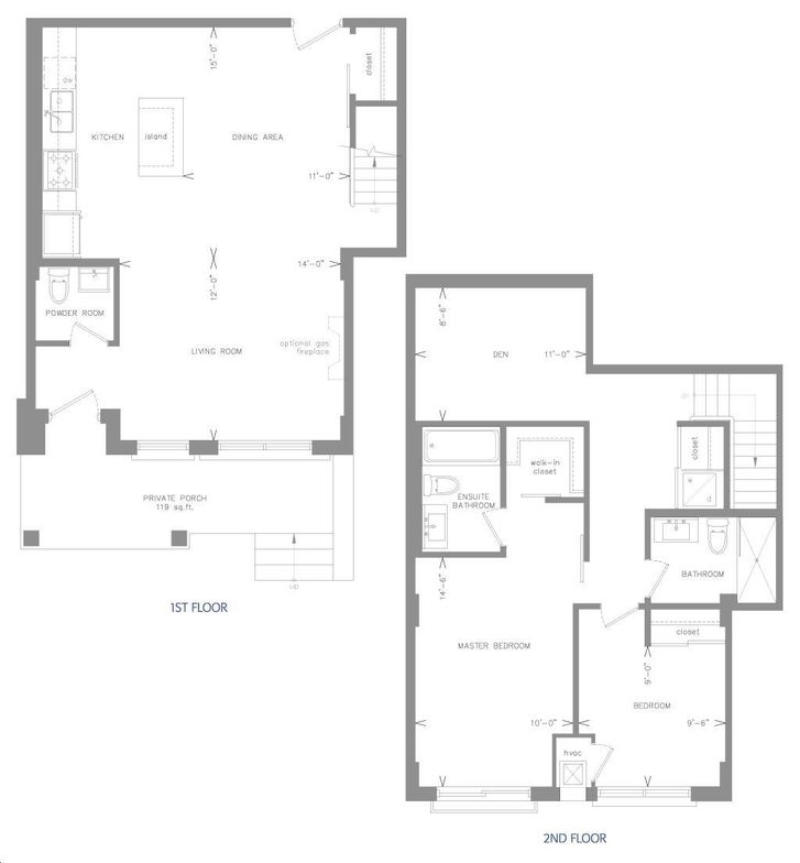 The Glen Condos by KingstonRoad 102 Floorplan 2 bed & 1