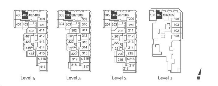 The Grand at Universal City Condos Suite 1E+D Key Plan