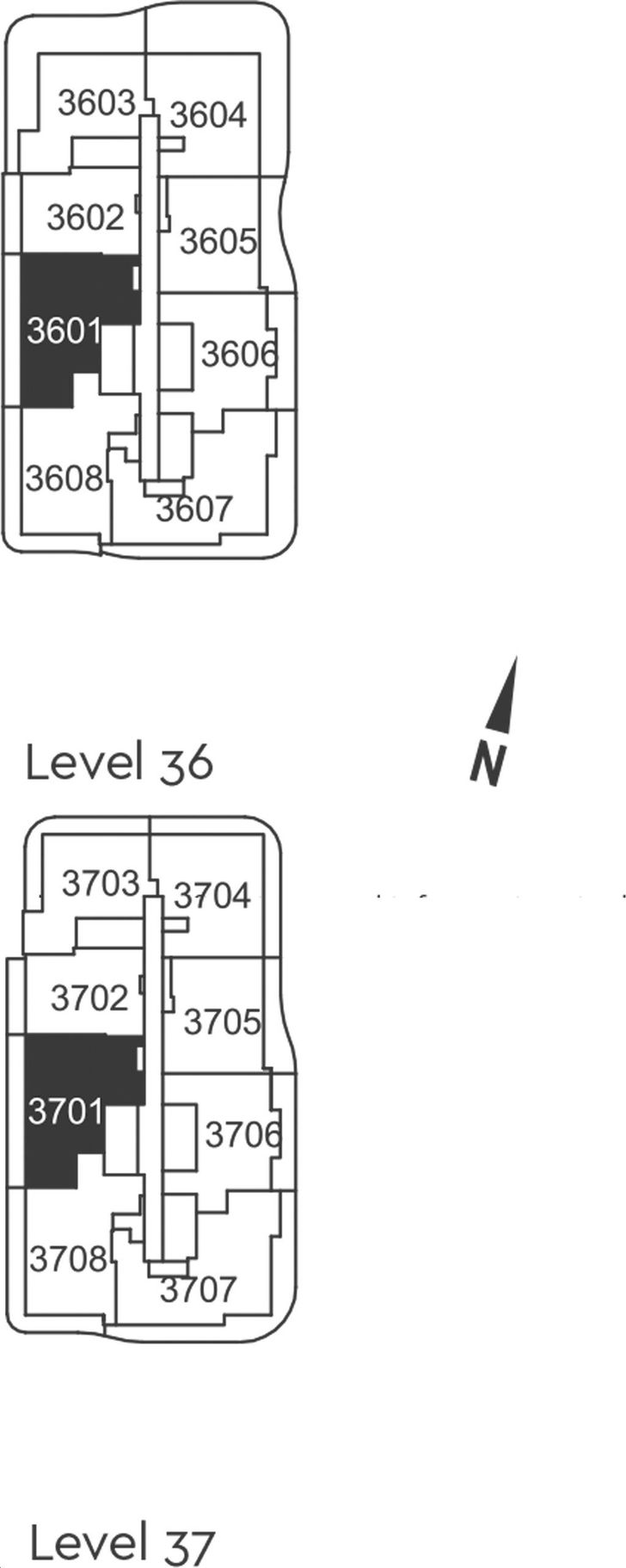 The Grand at Universal City Condos Suite 2E+D PH Key Plan