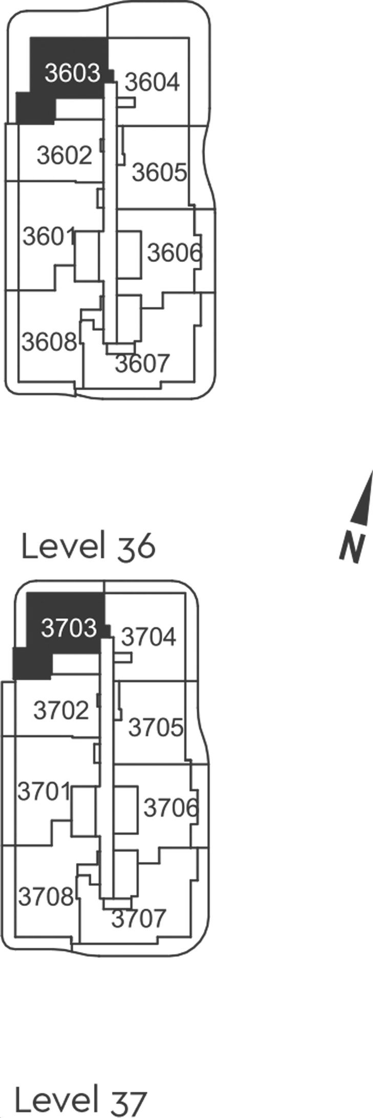 The Grand at Universal City Condos Suite 2K PH Key Plan